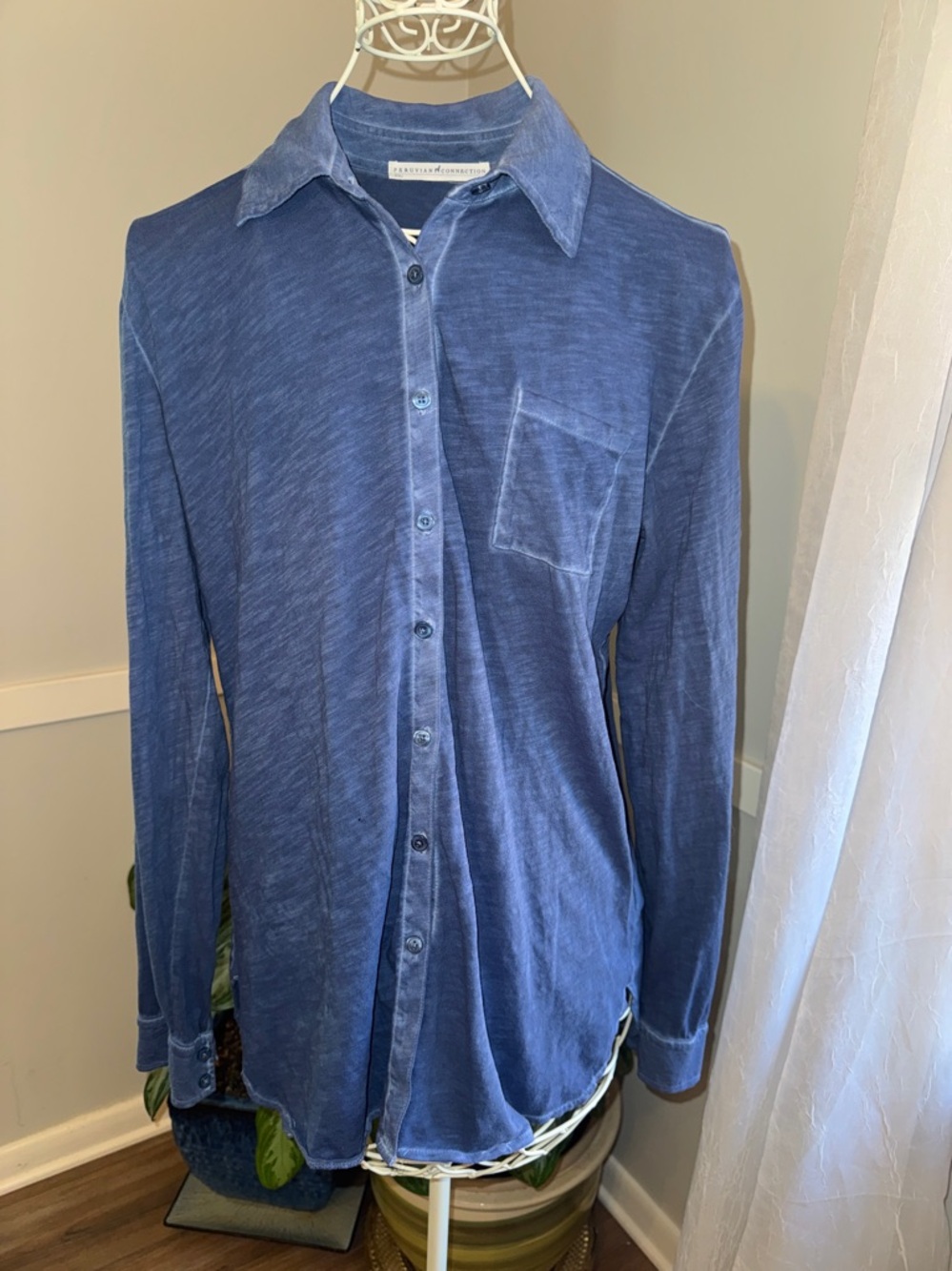 Peruvian Connection Long-Sleeve Button-Up Shirt like NEW-EUC!